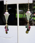 14k Fluted Flower Earrings with Pearls and Mixed Gemstones…