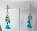 Turquoise and Blue Topaz Matching Earrings, Sterling Silver…